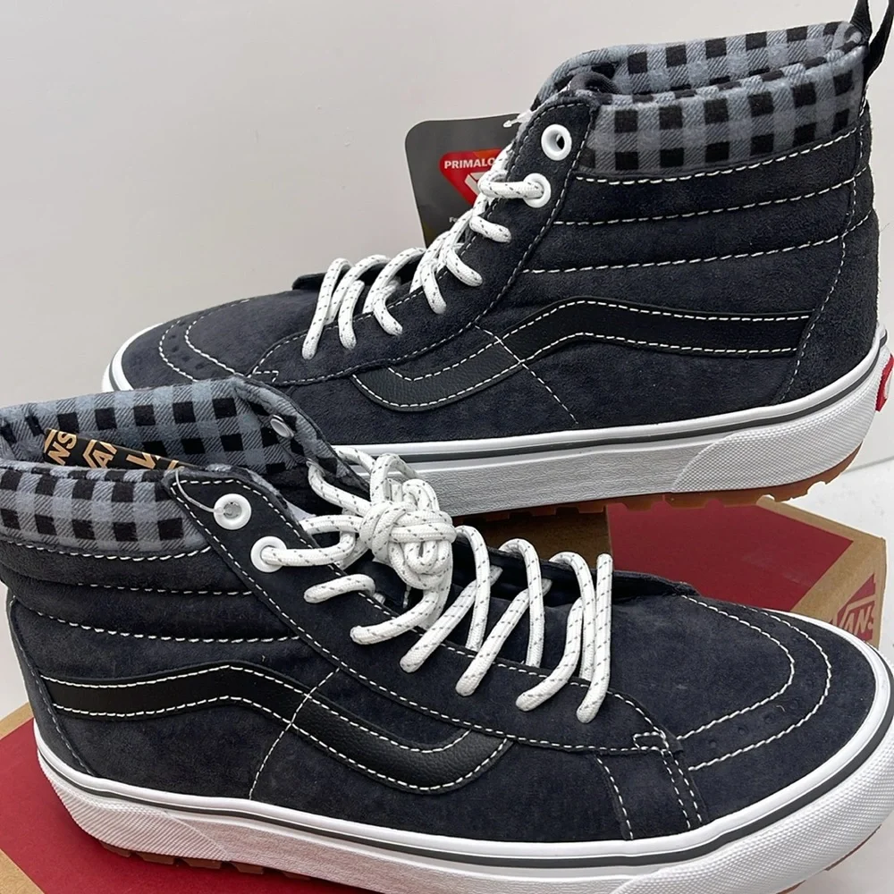 Vans Men’s Sk8-Hi Mte-1 Plaid Grey/White VN0A5HZYGYW Boots Sneakers